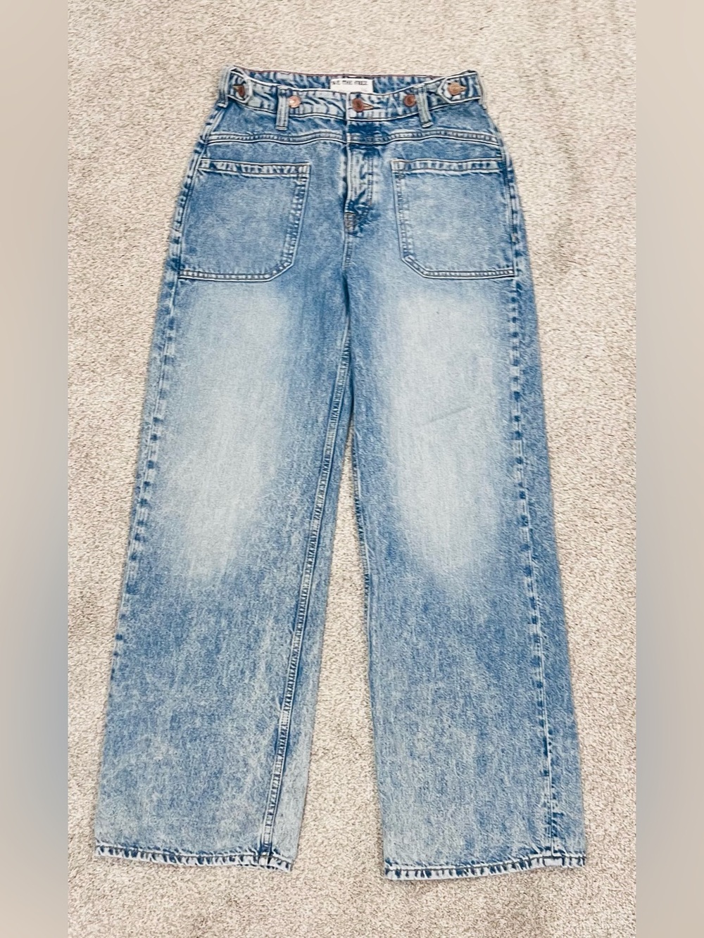 Free People Light Wash Denim Blue Jeans
